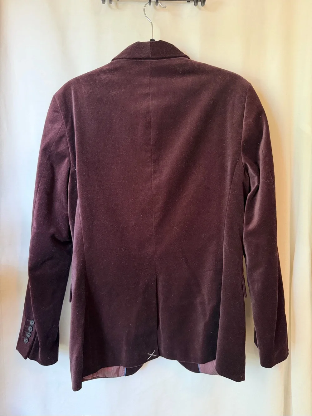Perry Ellis Men's Velvet Blazer in Deep Wine